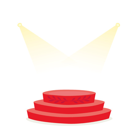 Red round podium, Award ceremony Stageのイラスト素材