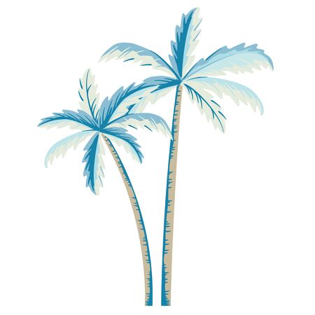 Vector palm tree illustration on white backgroundのイラスト素材