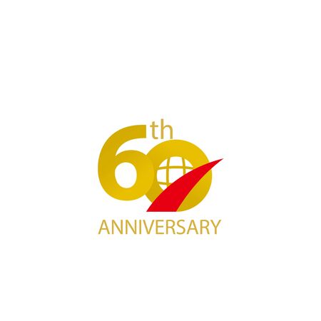 60th Anniversary design template, vector illustrationのイラスト素材