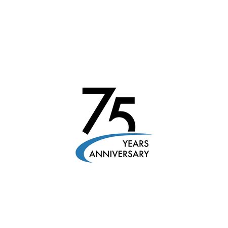 75 years anniversary design template, vector illustration