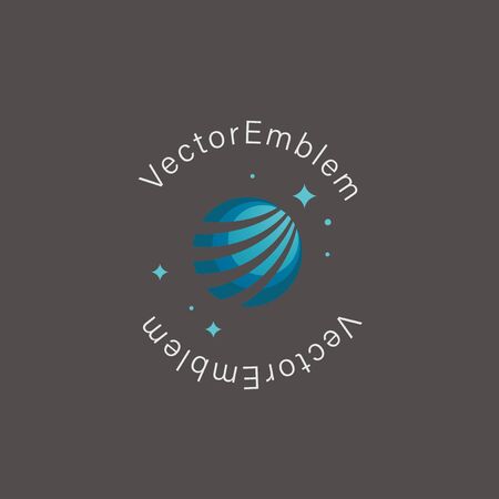 Blue planet design template on whiteのイラスト素材
