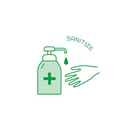 Hand and sanitizer bottle iconのイラスト素材