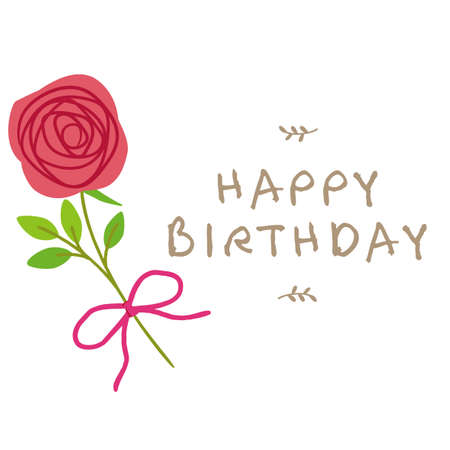 Happy birthday, Vector illustration of rose flowers for birthday cardのイラスト素材