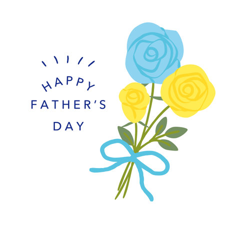 Vector illustration of blue and yellow rose flowers for father's dayのイラスト素材