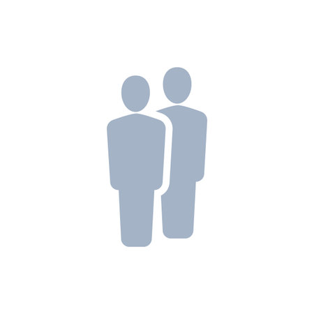 Two people icon,Vector silhouette illustrationのイラスト素材