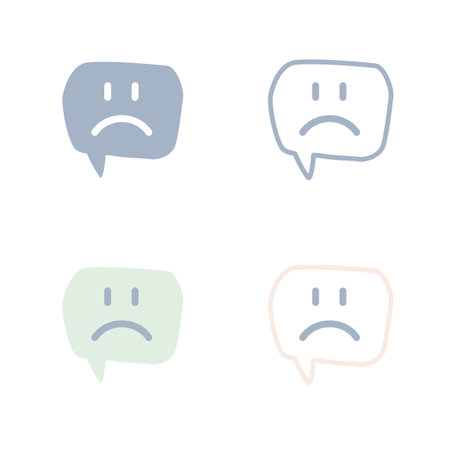 Sad speech bubble icons setのイラスト素材