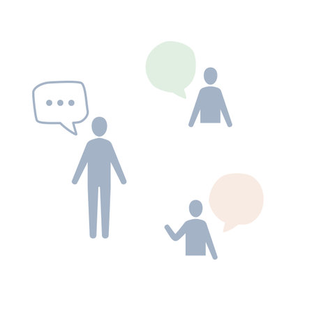 Man speaking icon set, human silhouette and speech bubbleのイラスト素材