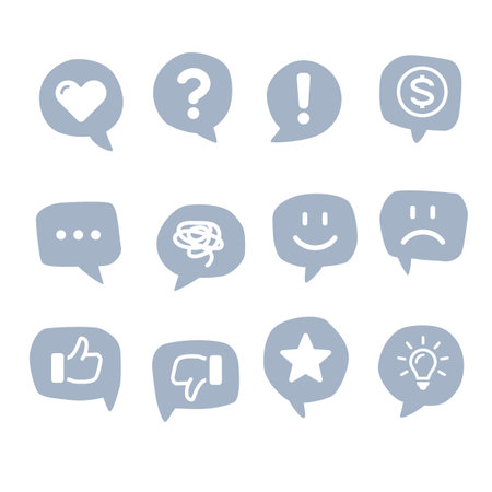 Speech bubble icons set, emotion, thinking, chatのイラスト素材