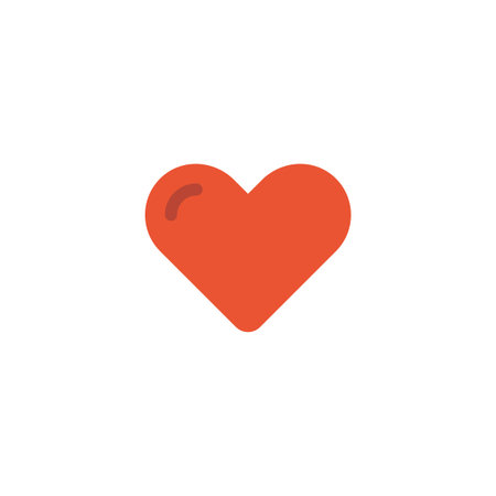 Red heart icon on white backgroundのイラスト素材