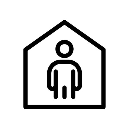Vector house and human icon on white backgroundのイラスト素材
