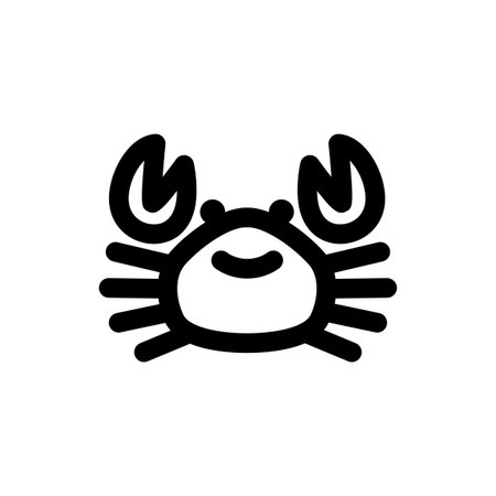 Crab, vector food icon, flat line styleのイラスト素材