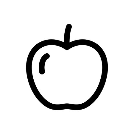 Apple, vector food icon, flat line styleのイラスト素材