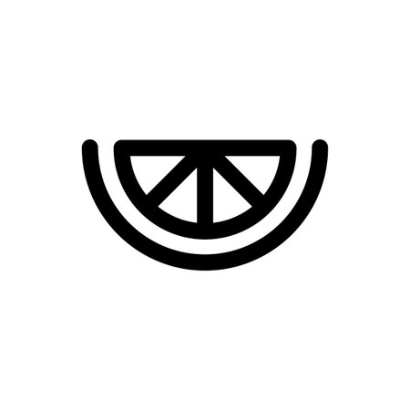Orange, vector food icon, flat line styleのイラスト素材