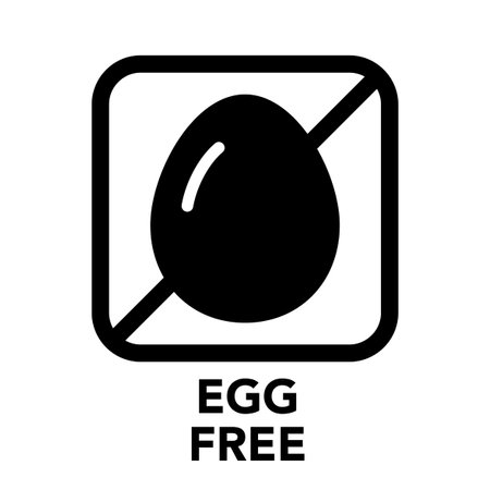 Square frame egg free icon, one of the food allergy icons setのイラスト素材