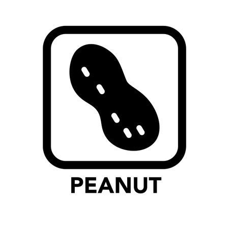 Square frame peanut icon, one of the food allergy icons setのイラスト素材