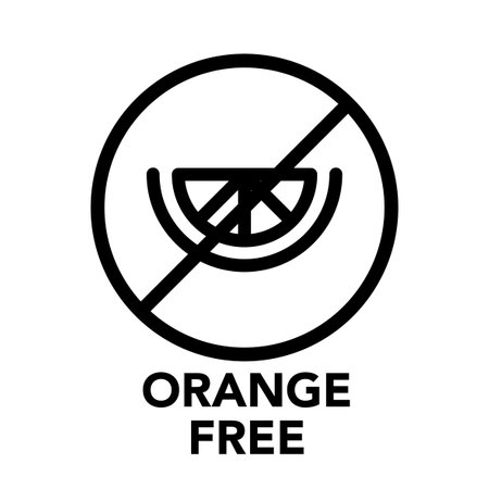 Round frame orange free icon, one of the food allergy icons setのイラスト素材