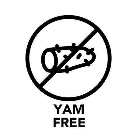 Round frame yam free icon, one of the food allergy icons setのイラスト素材