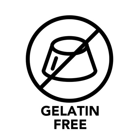 Round frame gelatin free icon, one of the food allergy icons setのイラスト素材