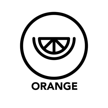 Round frame orange icon, one of the food allergy icons setのイラスト素材
