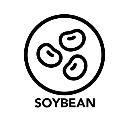Round frame soybean icon, one of the food allergy icons setのイラスト素材