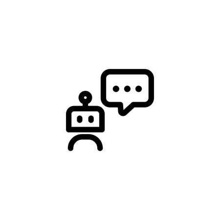 Customer service, chat bot, assistant, communication line iconのイラスト素材