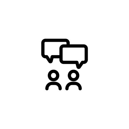 People speaking, talk, chat, communication line iconのイラスト素材