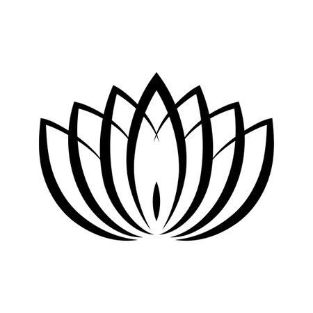 Vector lotus flower iconのイラスト素材