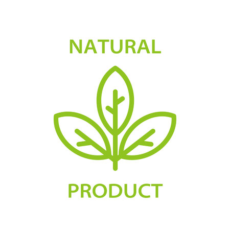 Natural product design template, Badges for eco, organic or sustainable products.のイラスト素材