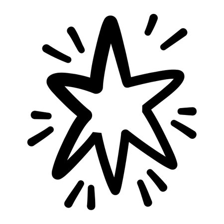 Sparkle star icon, Vector hand drawn design element.のイラスト素材