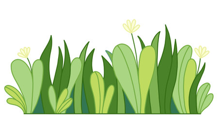 Vector illustration of a strip of grassのイラスト素材
