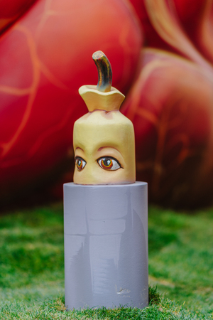 Falla in city centre during national Festival of Fallas. Valencia, Spain, March 16, 2018