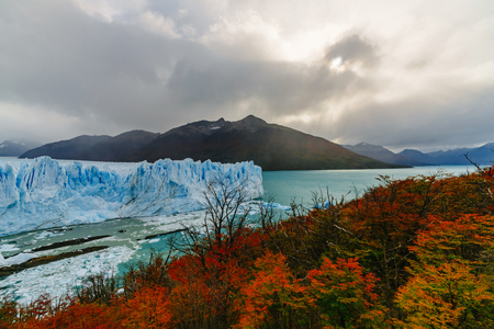 Glacier Perito Moreno in the park Los Glaciares. Autumn in Patagonia, the Argentine sideの写真素材
