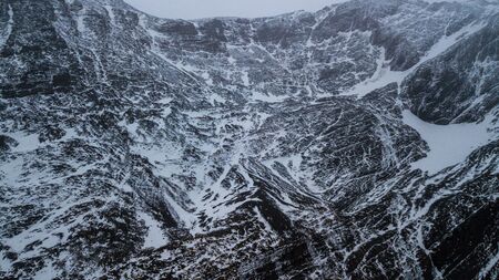 Aerial view of the mountains and the Martial Glacier. Ushuaia Argentina