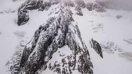 Aerial view of the mountains and the Martial Glacier. Ushuaia Argentinaの写真素材