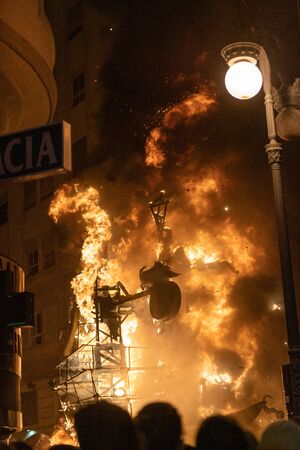 Cream Night. End of the feast of Fallas, when all papermache models on the street are burned....