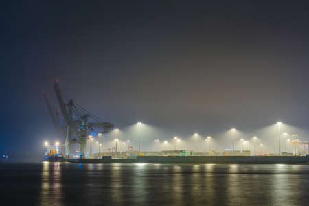 Evening and night sketches on the millet streets in the center of the port of Hamburg