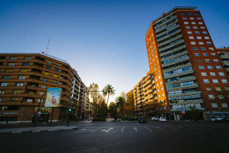City view in Valencia near park Turia. Valencia, Spain
