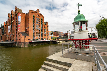 Beautiful Summer Day in Hamburgs Historic Warehouse Districtの写真素材