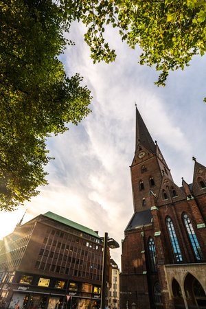 Historic Architecture at Hamburg, Germany on a Summer Eveningの写真素材