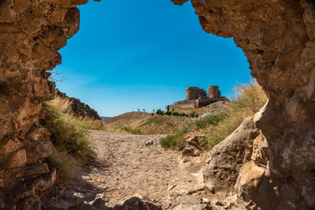 Stunning View of Consuegra Windmills in Summer, Spainの写真素材