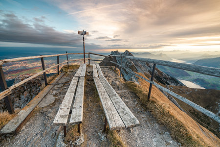 Autumn Serenity at Pilatus Mountain, Switzerlandの写真素材