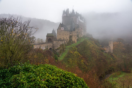 Mystical Eltz Castle in Autumn Fog - Germany
