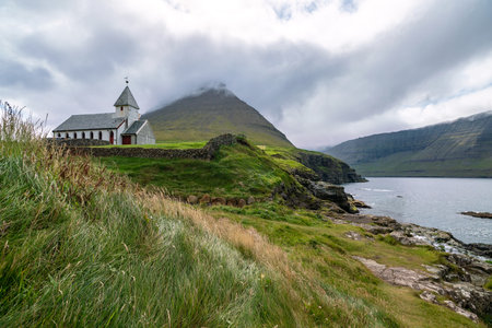 Aerial Panorama of Faroe Islands: Summer Serenityの写真素材