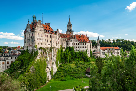 Schloss Sigmaringen: A Majestic Castle in Summerの写真素材