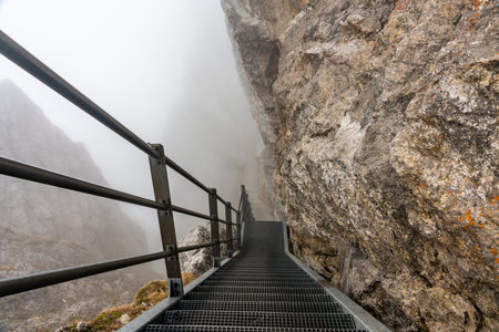 Misty Autumn Pathway on Mount Pilatus, Switzerland