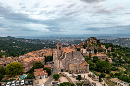 Aerial View of Provence: Charming Village Landscape in France