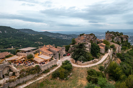 Aerial View of Provence: Charming Village and Scenic Landscapes