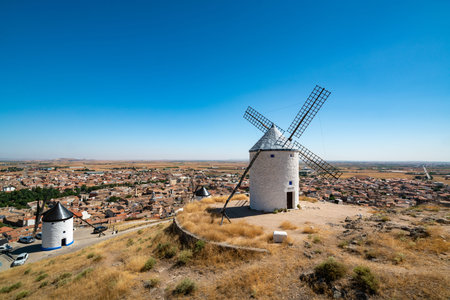 Scenic Windmills of Consuegra, Spain on a Summer Day
