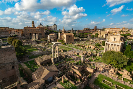 Stunning Aerial View of Ancient Roman Forum in Rome, Italy
