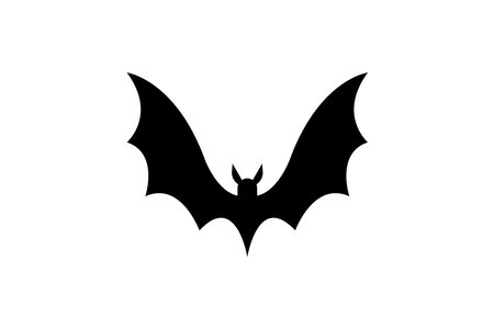 Bat silhouette. A flying bat. Halloween concept. A black bat. Vectorのイラスト素材